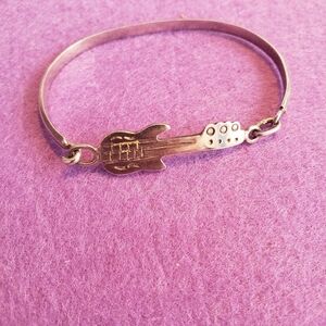 Silver guitar bangle